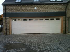 Picture of Shaun's installation of a large Georgian sectional garage door